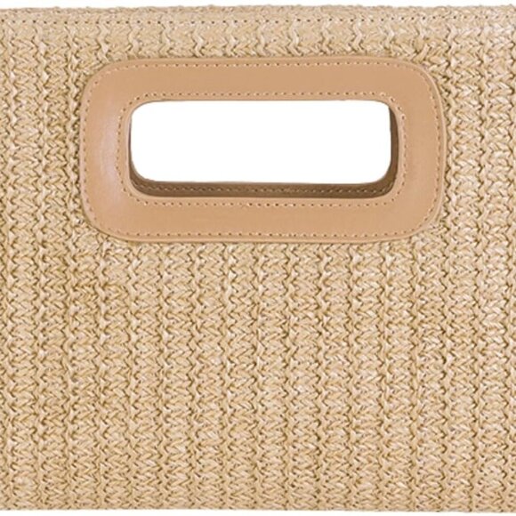 Women Top Handle Handbag Chain Crossbody Bag 2025 Summer Raffia Straw Clutch Bea - Picture 1 of 7